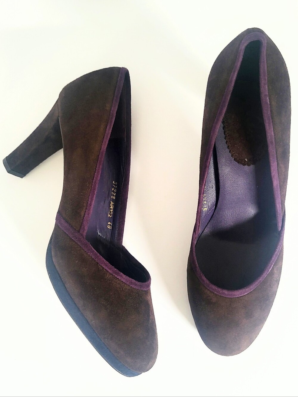 NWT Boden Colorblock Brown Genuine Suede Leather Pump Women Heels Size 40 Or 8.5